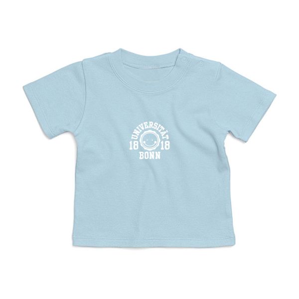 Baby T-Shirt, dusty blue, smile