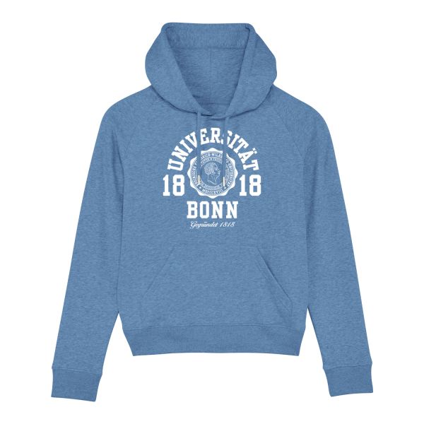 Damen Organic Hooded Sweatshirt, heather blue, marshall