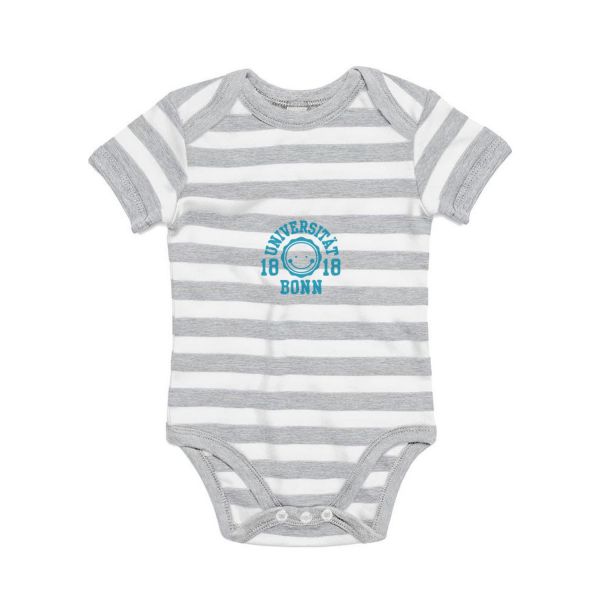 Baby Bodysuit, grey/white, smile blue