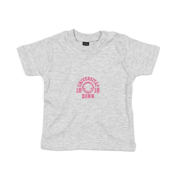 Baby T-Shirt, heather grey, smile pink