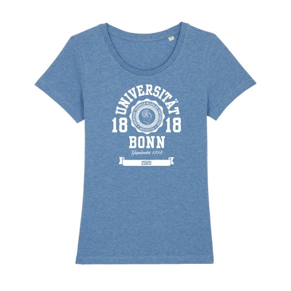 Damen Organic T-Shirt, heather blue, marshall 2020