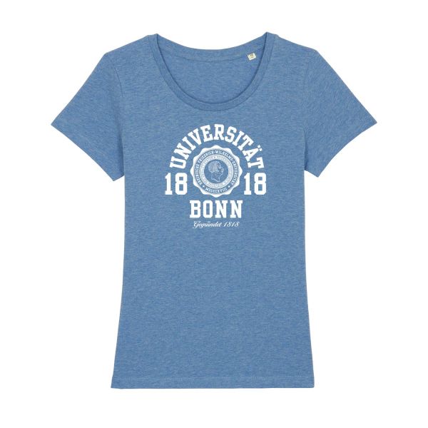 Women's Organic T-Shirt, heather blue, marshall