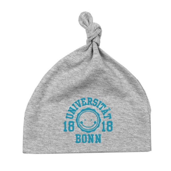 Baby Mütze, heather grey, smile blue