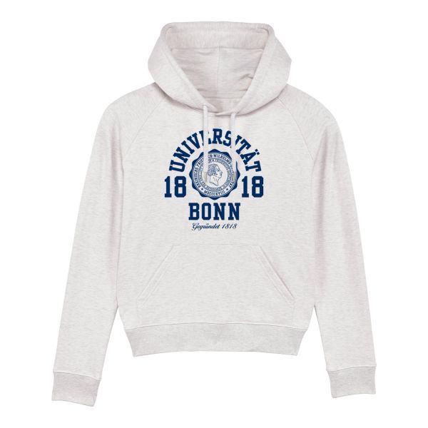 Damen Organic Hooded Sweatshirt, cream heather grey, marshall
