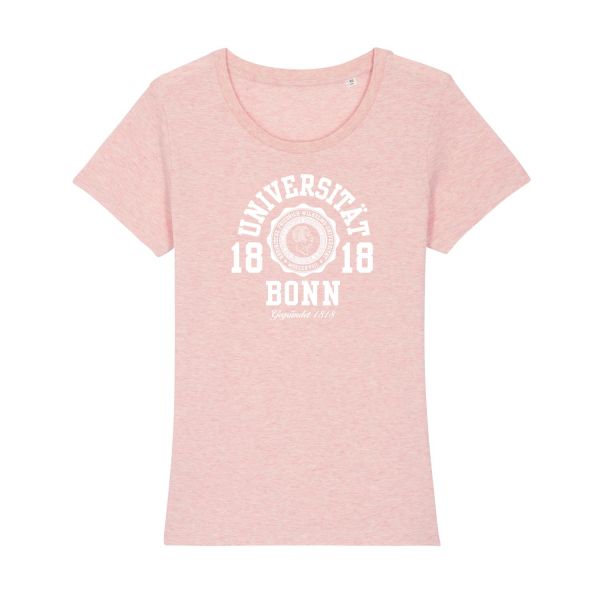 Women's Organic T-Shirt, cream heather pink, marshall