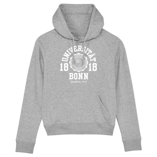 Damen Organic Hooded Sweatshirt, heather grey, marshall