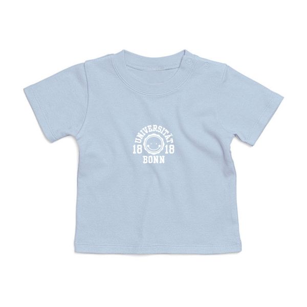 Baby T-Shirt, dusty blue, smile